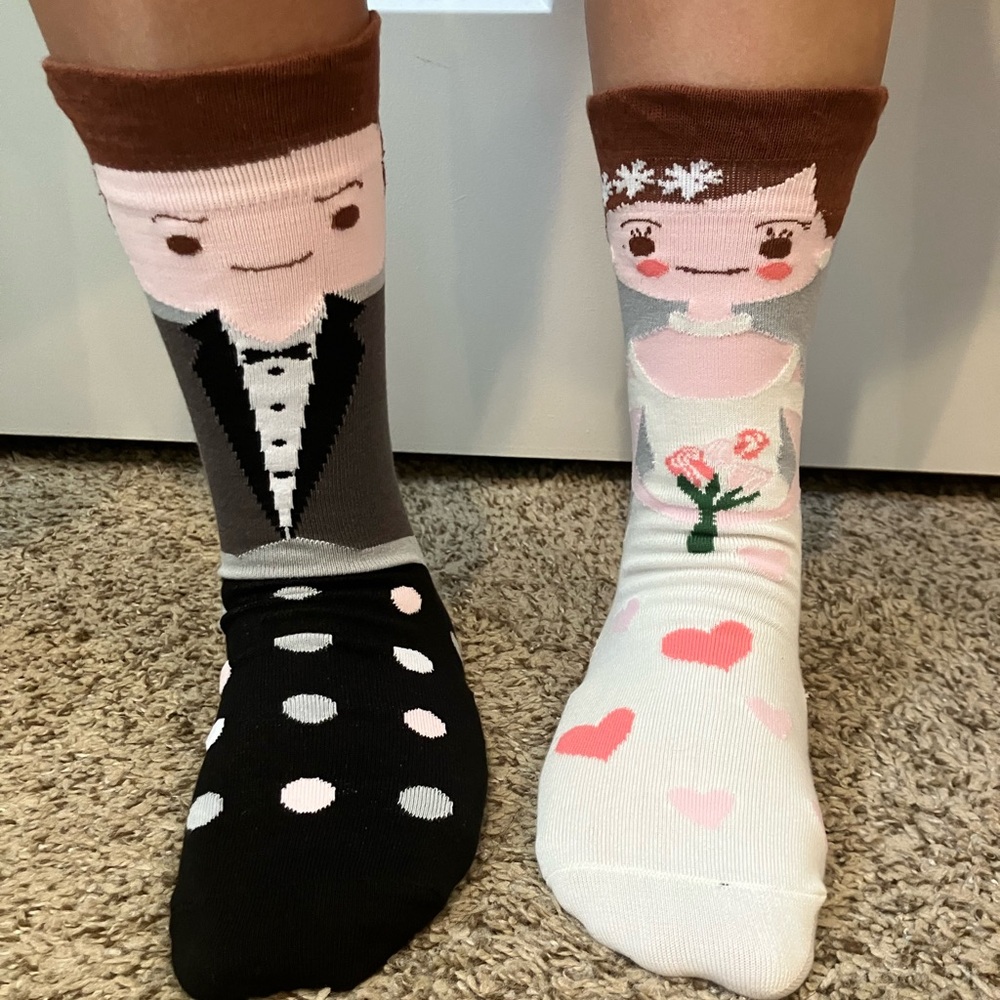 Bride & Groom Funny Socks for Wedding Bridal shower, Bachelorette Bachelor Party